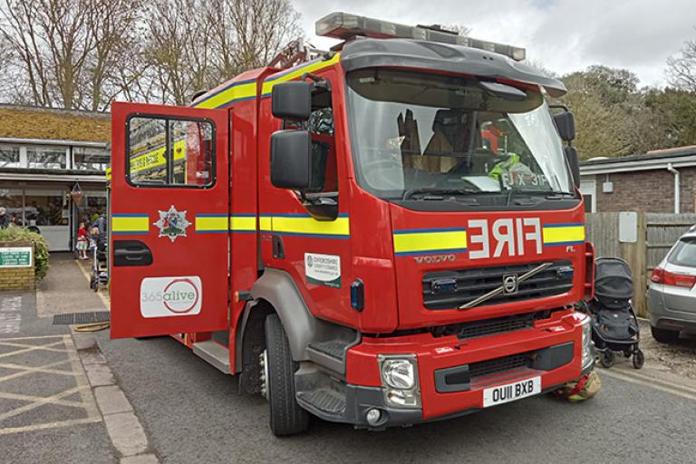 fire engine outside a day centre